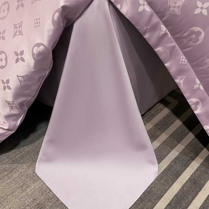 91家纺网 家纺一手货源 找家纺 遇见家居生活馆 2023新款水洗贡缎提花四件套 柏林-罗兰紫