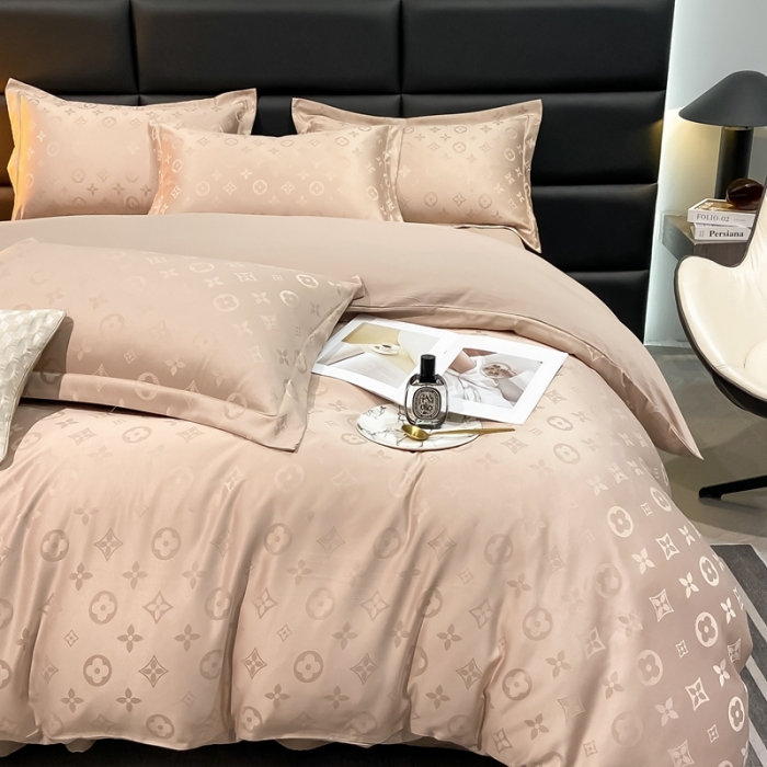 91家纺网 家纺一手货源 找家纺 遇见家居生活馆 2023新款水洗贡缎提花四件套 柏林-香槟金