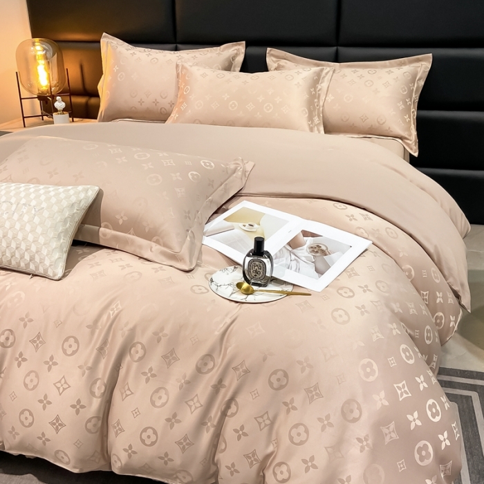 91家纺网 家纺一手货源 找家纺 遇见家居生活馆 2023新款水洗贡缎提花四件套 柏林-香槟金