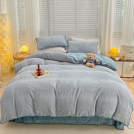 91家纺网 家纺一手货源 找家纺 （总）红嘴企鹅 2025新款三角针千鸟格四件套