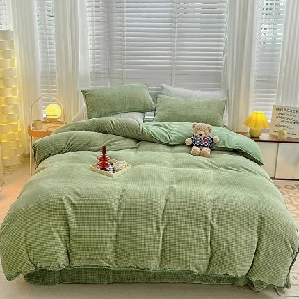 91家纺网 家纺一手货源 找家纺 （总）红嘴企鹅 2025新款三角针千鸟格四件套