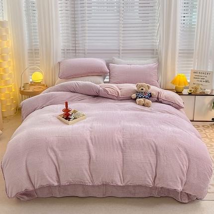 91家纺网 家纺一手货源 找家纺 （总）红嘴企鹅 2025新款三角针千鸟格四件套