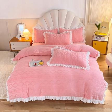 91家纺网 家纺一手货源 找家纺 梦之岛 2022韩版塔芙公主压花牛奶绒四件套 塔芙公主-玉