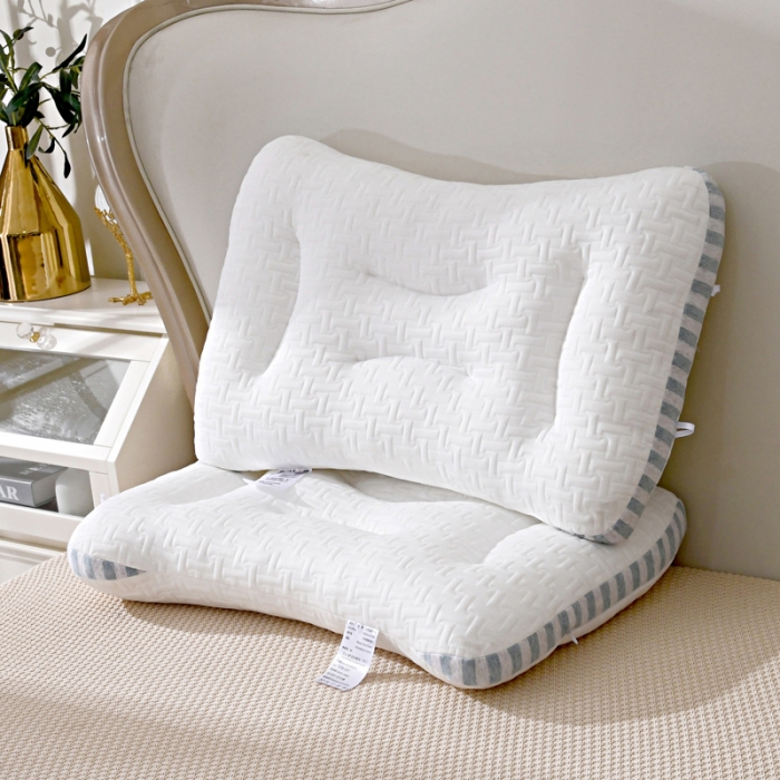 91家纺网 家纺一手货源 找家纺 轻奢SPA按摩枕芯 针织棉柔软透气健康枕头 护颈可水洗