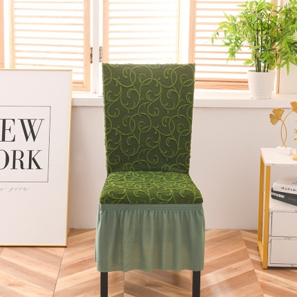 91家纺网 家纺一手货源 找家纺 （总）共鸣 2022新款高奢浮雕提花系列椅套-裙摆款