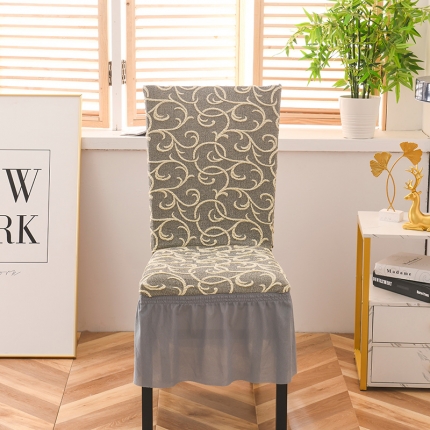 91家纺网 家纺一手货源 找家纺 （总）共鸣 2022新款高奢浮雕提花系列椅套-裙摆款