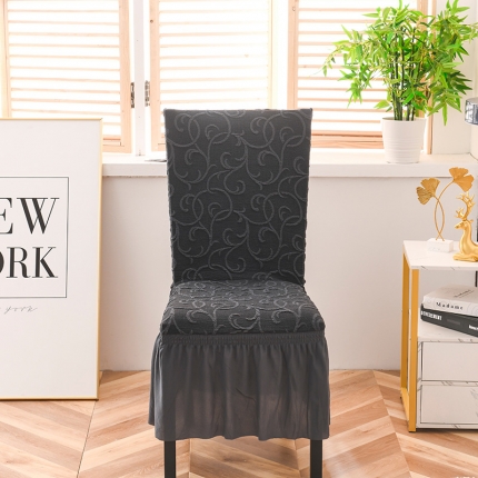 91家纺网 家纺一手货源 找家纺 （总）共鸣 2022新款高奢浮雕提花系列椅套-裙摆款