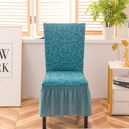 91家纺网 家纺一手货源 找家纺 （总）共鸣 2022新款高奢浮雕提花系列椅套-裙摆款