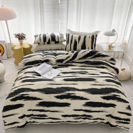 珺柔 2022新款13070全棉四件套 黑条纹