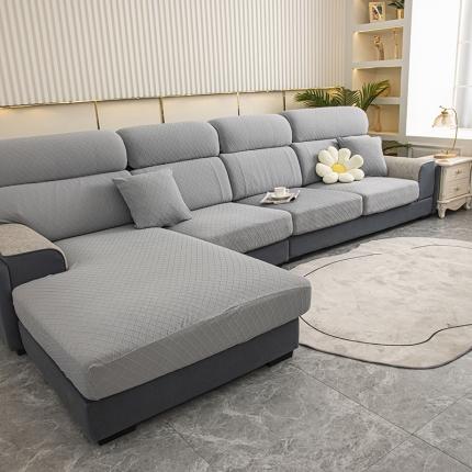 91家纺网 家纺一手货源 找家纺 沐沐 2026新款华夫格沙发笠 华夫格-暮云灰