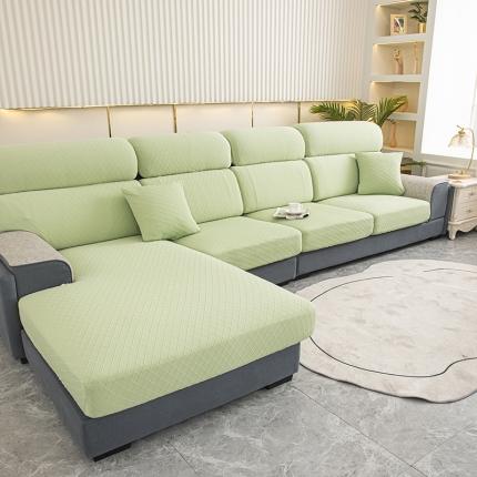 91家纺网 家纺一手货源 找家纺 沐沐 2026新款华夫格沙发笠 华夫格-果玉绿