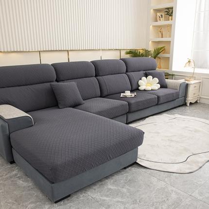 91家纺网 家纺一手货源 找家纺 沐沐 2026新款华夫格沙发笠 华夫格-碳墨黑