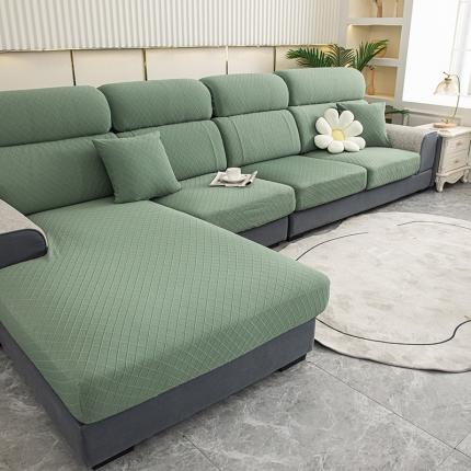 91家纺网 家纺一手货源 找家纺 沐沐 2026新款华夫格沙发笠 华夫格-瓦松绿