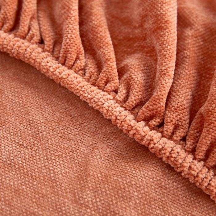 91家纺网 家纺一手货源 找家纺 逐日 2023新款加厚雪尼尔纯色沙发笠 雪尼尔-高级橙