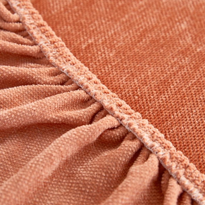 91家纺网 家纺一手货源 找家纺 逐日 2023新款加厚雪尼尔纯色沙发笠 雪尼尔-高级橙