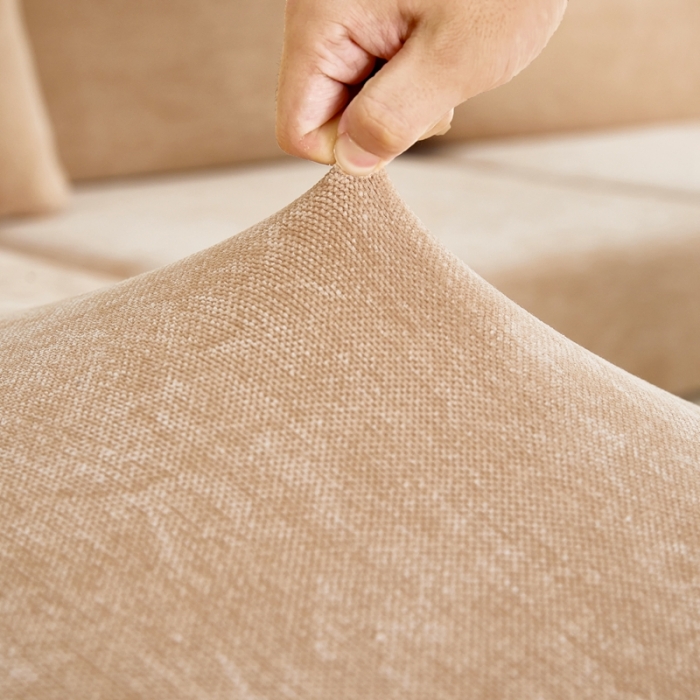 91家纺网 家纺一手货源 找家纺 逐日 2023新款加厚雪尼尔纯色沙发笠 雪尼尔-卡其色