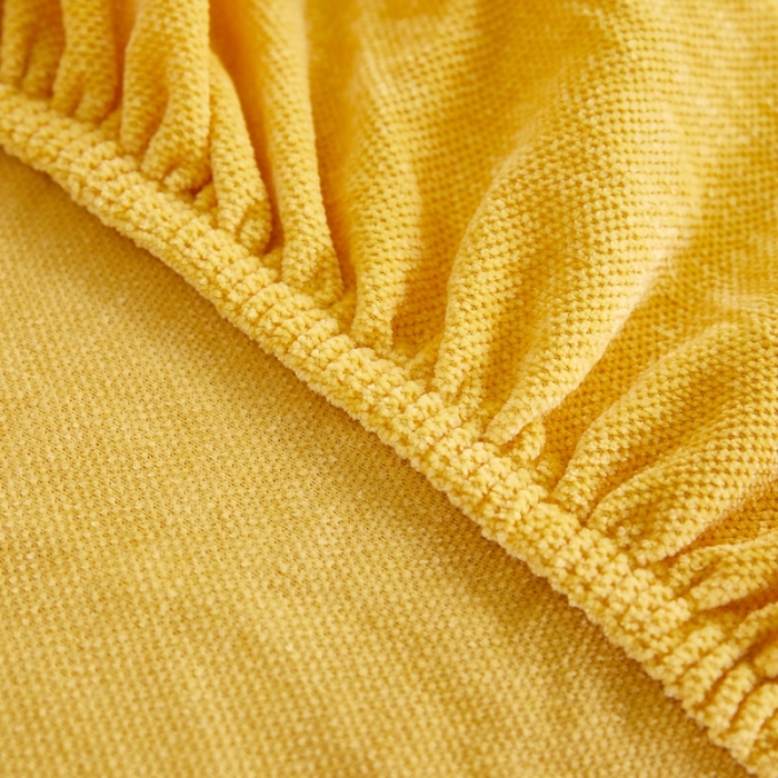 91家纺网 家纺一手货源 找家纺 逐日 2023新款加厚雪尼尔纯色沙发笠 雪尼尔-柠檬黄