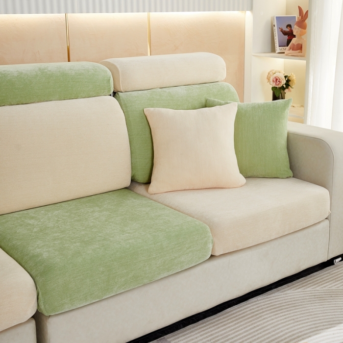 91家纺网 家纺一手货源 找家纺 逐日 2023新款加厚雪尼尔纯色沙发笠 雪尼尔-拼色