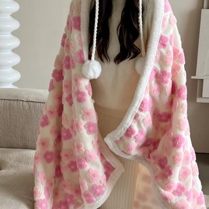 91家纺网 家纺一手货源 找家纺 圆岛 2022新款ins风混搭牛奶绒枕套单品 风格二 粉樱