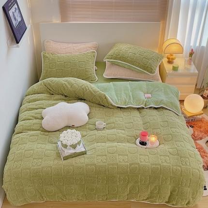 91家纺网 家纺一手货源 找家纺 （总）顾里 2022新款立体提花塔芙绒四件套