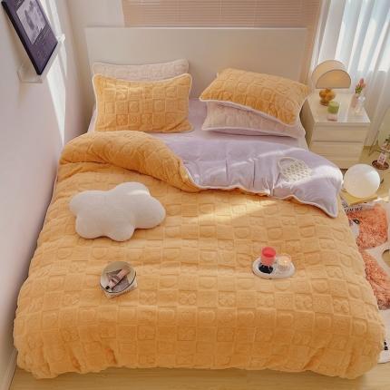 91家纺网 家纺一手货源 找家纺 （总）顾里 2022新款立体提花塔芙绒四件套