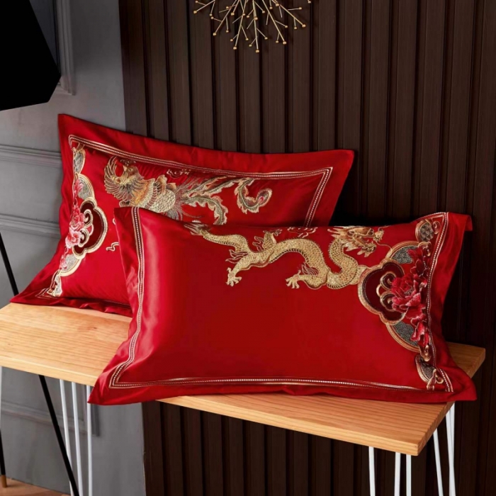 91家纺网 家纺一手货源 找家纺 （总）丰淘2022新款全棉绣花婚庆枕套