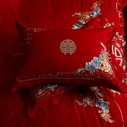 丰淘2022新款全棉绣花婚庆枕套 浓情一生