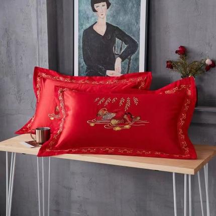 丰淘2022新款全棉绣花婚庆枕套 爱似鸳鸯