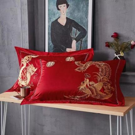 丰淘2022新款全棉绣花婚庆枕套 龙飞凤舞