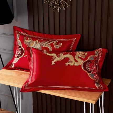 丰淘2022新款全棉绣花婚庆枕套 龙凤翱翔