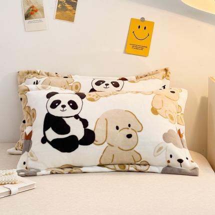 芈月23新款牛奶绒印花信封枕套&amp;枕芯+枕套组合装动物之家xf