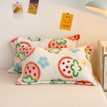 芈月23新款牛奶绒印花信封枕套&amp;枕芯+枕套组合装甜甜草莓xf