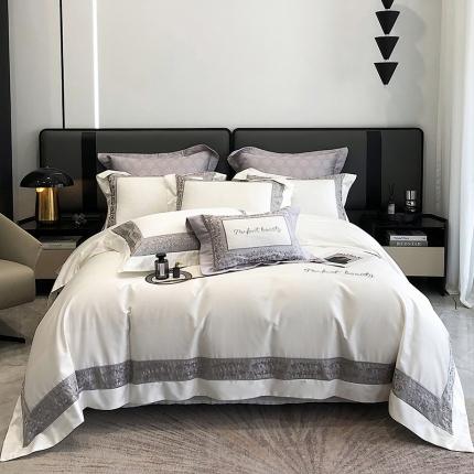 91家纺网 家纺一手货源 找家纺 总娇逸家居 2022秋冬新品100支海岛棉刺绣双拼边款-波卡