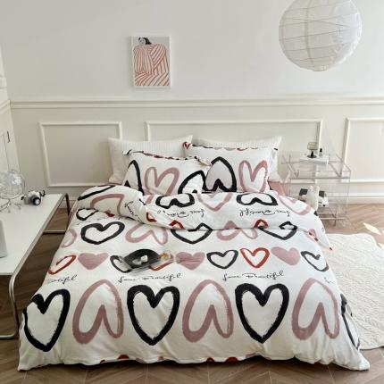 91家纺网 家纺一手货源 找家纺 （总）时年 2022新款全消光牛奶绒印花四件套