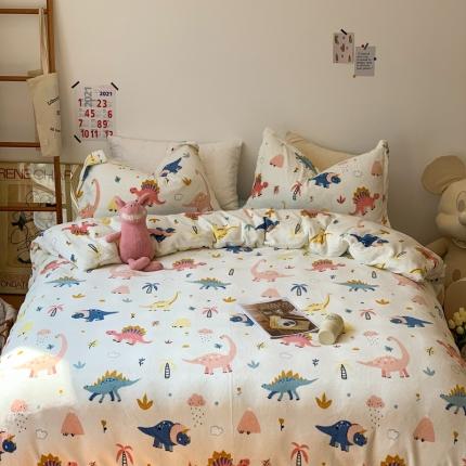 91家纺网 家纺一手货源 找家纺 （总）时年 2022新款全消光牛奶绒印花四件套