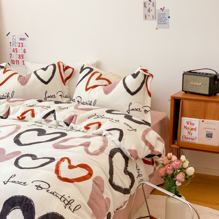 91家纺网 家纺一手货源 找家纺 （总）时年 2022新款全消光牛奶绒印花四件套