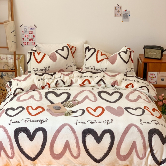 91家纺网 家纺一手货源 找家纺 （总）时年 2022新款全消光牛奶绒印花四件套