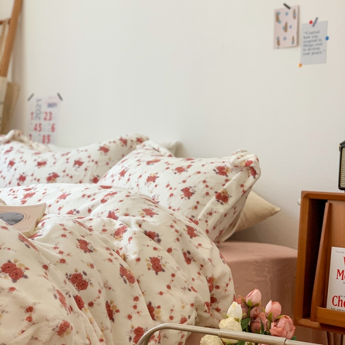 91家纺网 家纺一手货源 找家纺 时年 2022新款全消光牛奶绒印花四件套 漫漫花园