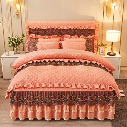 91家纺网 家纺一手货源 找家纺 （总）情恒家纺 2025新款全夹棉床裙款四件套