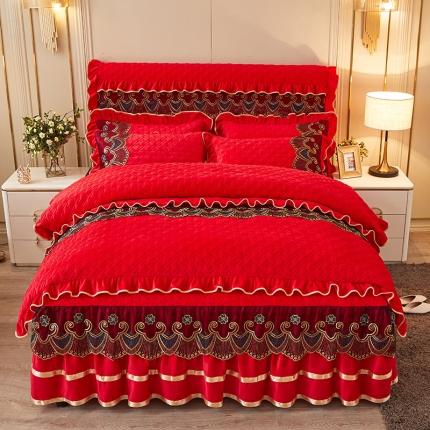 91家纺网 家纺一手货源 找家纺 （总）情恒家纺 2025新款全夹棉床裙款四件套