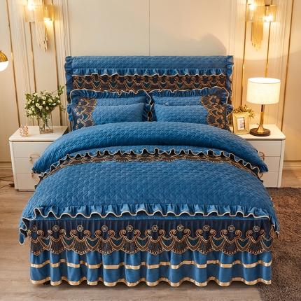 91家纺网 家纺一手货源 找家纺 （总）情恒家纺 2025新款全夹棉床裙款四件套