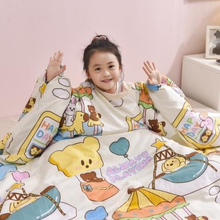 91家纺网 家纺一手货源 找家纺 总酒店酒店 2023新款全棉卡通大童睡袋防踢被