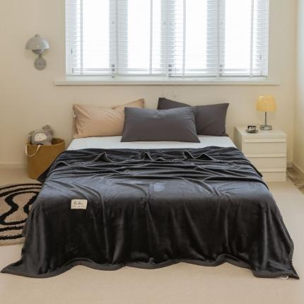 91家纺网 家纺一手货源 找家纺 寐眠 2022秋冬保暖加厚牛奶绒毛毯 深灰纯色