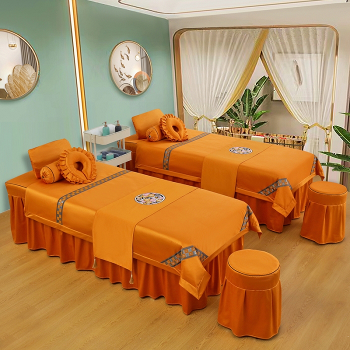 91家纺网 家纺一手货源 找家纺 不打烊家纺2022新款欧洲尼美容床罩系列套件—盛夏光年-黄色