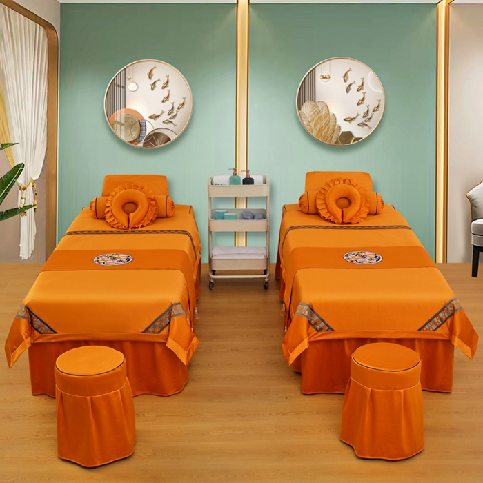 91家纺网 家纺一手货源 找家纺 不打烊家纺2022新款欧洲尼美容床罩系列套件—盛夏光年-黄色