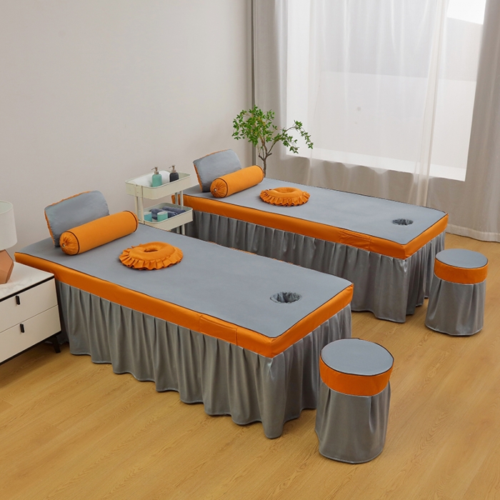 91家纺网 家纺一手货源 找家纺 不打烊家纺2022新款欧洲尼美容床罩系列套件—盛夏光年-灰色