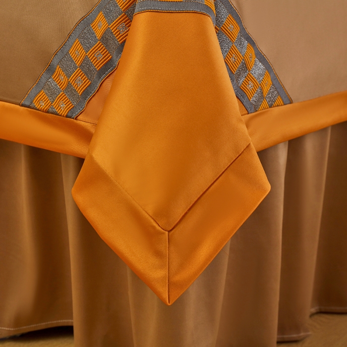 91家纺网 家纺一手货源 找家纺 不打烊家纺2022新款欧洲尼美容床罩系列套件—盛夏光年-驼色