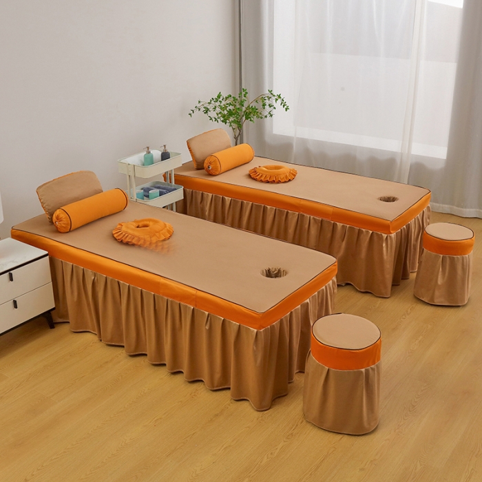 91家纺网 家纺一手货源 找家纺 不打烊家纺2022新款欧洲尼美容床罩系列套件—盛夏光年-驼色