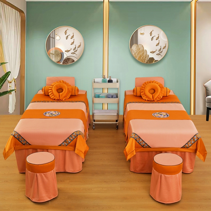 91家纺网 家纺一手货源 找家纺 不打烊家纺2022新款欧洲尼美容床罩系列套件—盛夏光年-玉色