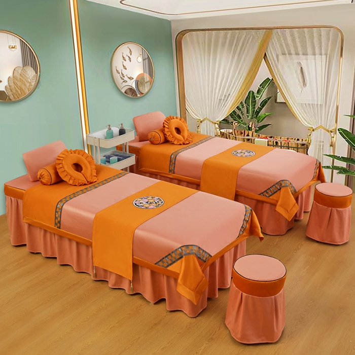 91家纺网 家纺一手货源 找家纺 不打烊家纺2022新款欧洲尼美容床罩系列套件—盛夏光年-玉色